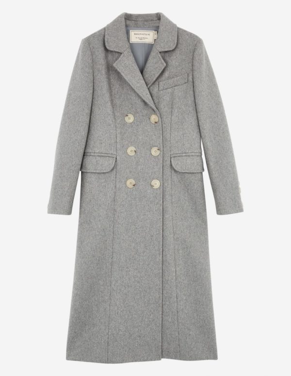 maison kitsune jean faux fur coat